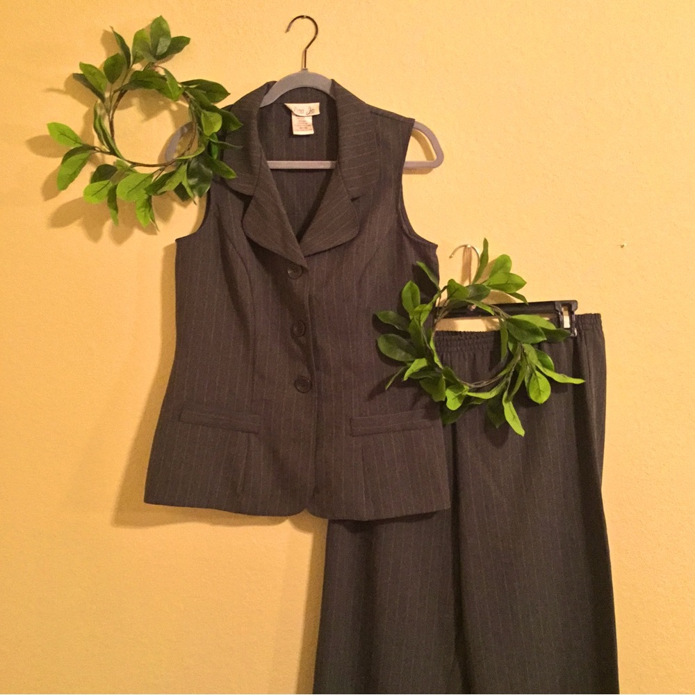 Two piece professional pin stripe set. Stylish and ready to seal the deal.